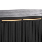 SAFAVIEH Deandra 4-Door Entertainment Media Stand (Fits Up To 65  Flatscreen TV) - 60.8 In. x 17.7 In. x 24.6 In. - 61Wx18Dx25H