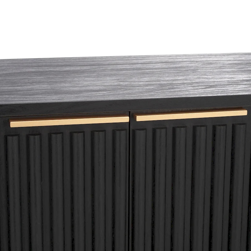 SAFAVIEH Deandra 4-Door Entertainment Media Stand (Fits Up To 65  Flatscreen TV) - 60.8 In. x 17.7 In. x 24.6 In. - 61Wx18Dx25H