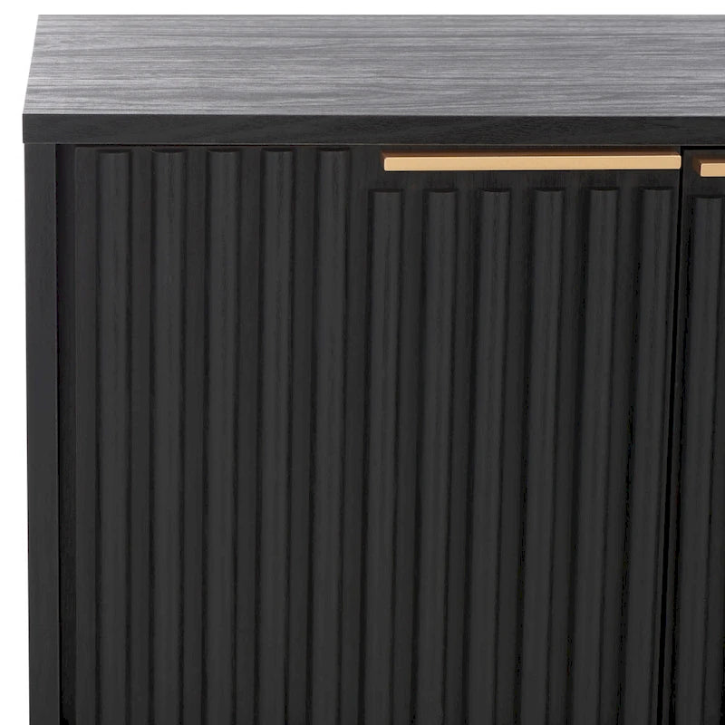 SAFAVIEH Deandra 4-Door Entertainment Media Stand (Fits Up To 65  Flatscreen TV) - 60.8 In. x 17.7 In. x 24.6 In. - 61Wx18Dx25H