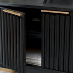 SAFAVIEH Deandra 4-Door Entertainment Media Stand (Fits Up To 65  Flatscreen TV) - 60.8 In. x 17.7 In. x 24.6 In. - 61Wx18Dx25H