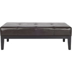 SAFAVIEH Tonja Brown Bicast Leather Rectangle Ottoman