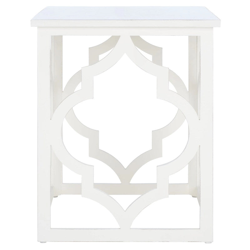 SAFAVIEH Grayce Trellis Silver Leaf End Table. - 19  W x 19  D x 23  H - 19Wx19Dx23H