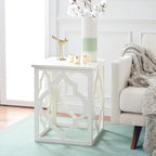 SAFAVIEH Grayce Trellis Silver Leaf End Table. - 19  W x 19  D x 23  H - 19Wx19Dx23H