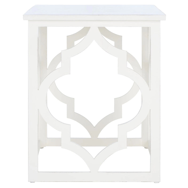 SAFAVIEH Grayce Trellis Silver Leaf End Table. - 19  W x 19  D x 23  H - 19Wx19Dx23H