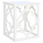 SAFAVIEH Grayce Trellis Silver Leaf End Table. - 19  W x 19  D x 23  H - 19Wx19Dx23H