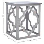 SAFAVIEH Grayce Trellis Silver Leaf End Table. - 19  W x 19  D x 23  H - 19Wx19Dx23H