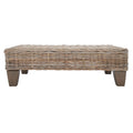 SAFAVIEH Caron Washed Natural Wicker Bench - 41  W x 28  D x 12  H - 41Wx28Dx12H