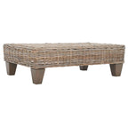 SAFAVIEH Caron Washed Natural Wicker Bench - 41  W x 28  D x 12  H - 41Wx28Dx12H