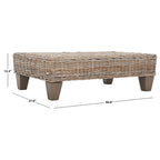 SAFAVIEH Caron Washed Natural Wicker Bench - 41  W x 28  D x 12  H - 41Wx28Dx12H