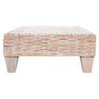 SAFAVIEH Caron Washed Natural Wicker Bench - 41  W x 28  D x 12  H - 41Wx28Dx12H