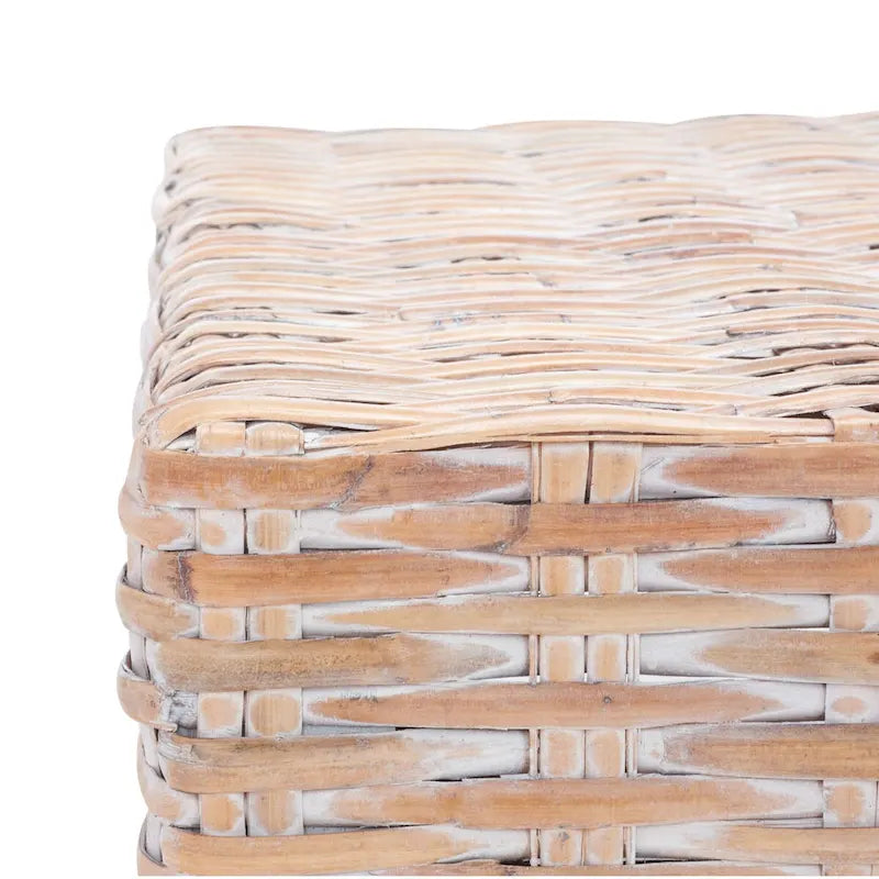 SAFAVIEH Caron Washed Natural Wicker Bench - 41  W x 28  D x 12  H - 41Wx28Dx12H