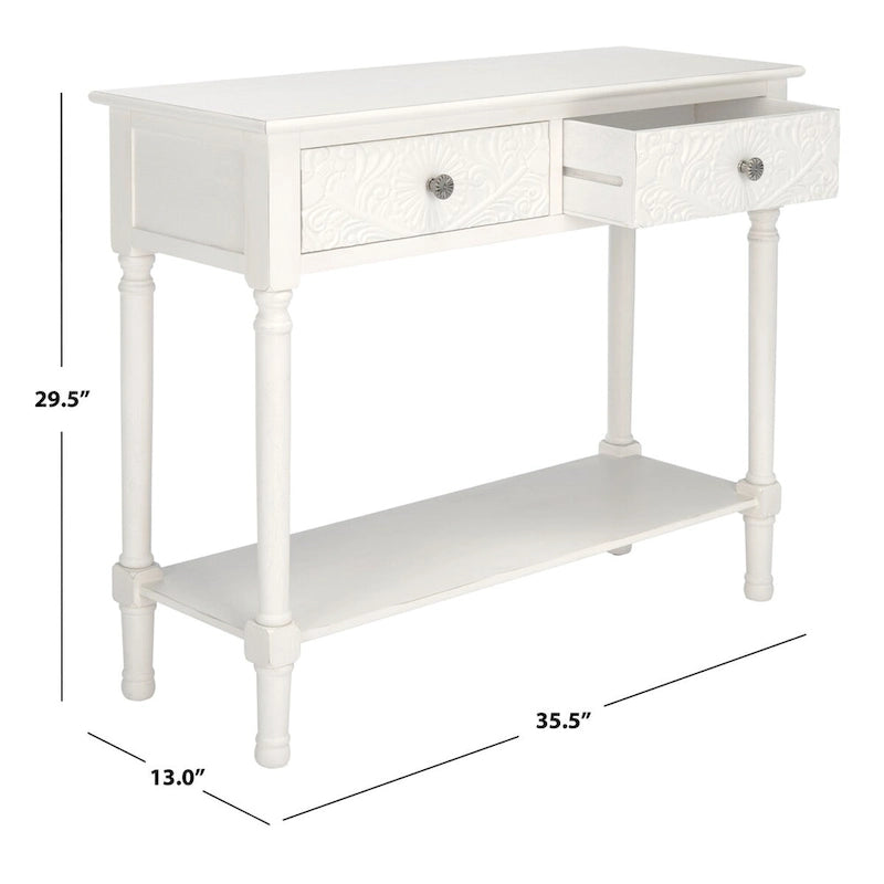 SAFAVIEH Leonia 2-Drawer Console Table - 35.5  W x 13  L x 29.5  H - 36Wx13Dx30H