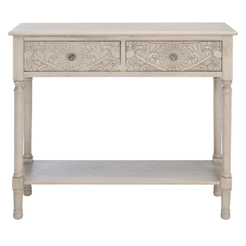 SAFAVIEH Leonia 2-Drawer Console Table - 35.5  W x 13  L x 29.5  H - 36Wx13Dx30H