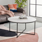 SAFAVIEH Alverda Marble Coffee Table - 35  W x 35  D x 19  H - 35Wx35Dx19H