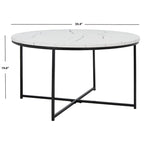 SAFAVIEH Alverda Marble Coffee Table - 35  W x 35  D x 19  H - 35Wx35Dx19H
