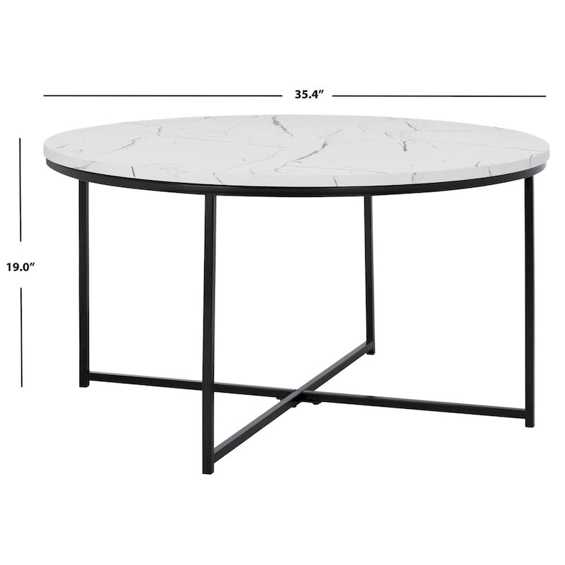 SAFAVIEH Alverda Marble Coffee Table - 35  W x 35  D x 19  H - 35Wx35Dx19H
