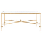 SAFAVIEH Couture Araminta Gold Leaf Coffee Table - 44  W x 24  L x 20.5  H - 44Wx24Dx21H