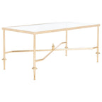 SAFAVIEH Couture Araminta Gold Leaf Coffee Table - 44  W x 24  L x 20.5  H - 44Wx24Dx21H