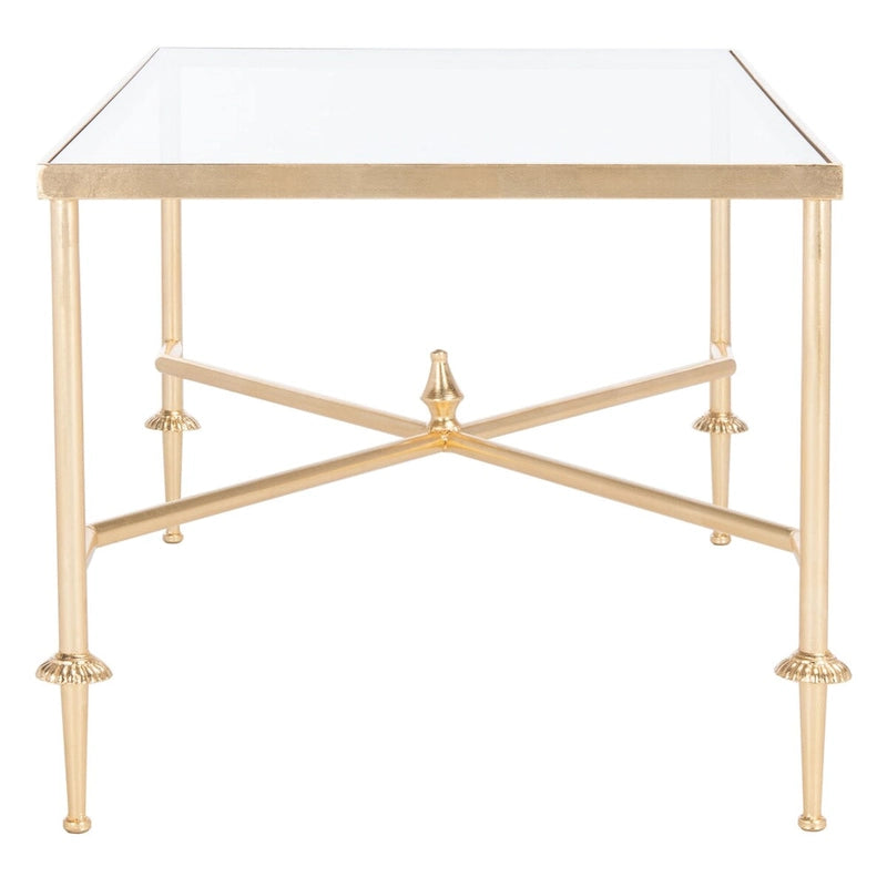 SAFAVIEH Couture Araminta Gold Leaf Coffee Table - 44  W x 24  L x 20.5  H - 44Wx24Dx21H
