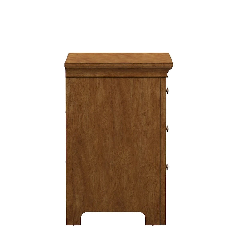 Ediline 3-drawer Wood Modular Storage Nightstand with Charging Station by iNSPIRE Q Classic