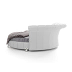 Sofacraft White Faux Leather Venetian Round King Size Bed