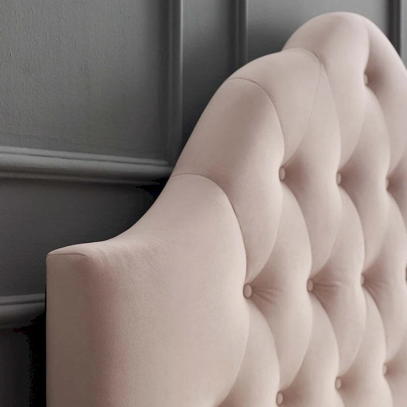 Carson Carrington Labbsand Twin Diamond Tufted Velvet Headboard