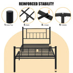 Futzca Bed Frame with Headboard and Footboard