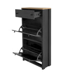Merax Wood Grain Pattern Top Shoe Storage Solution with Adjustable Panel