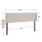 Javlergo Queen/King Size Adjustable Upholstered Headboard, Modern Wingback Headboard with Double Nailhead Trimming