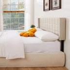 Javlergo Queen/King Size Adjustable Upholstered Headboard, Modern Wingback Headboard with Double Nailhead Trimming