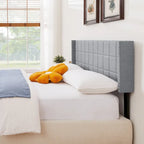 Javlergo Queen/King Size Adjustable Upholstered Headboard, Modern Wingback Headboard with Double Nailhead Trimming