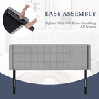 Javlergo Queen/King Size Adjustable Upholstered Headboard, Modern Wingback Headboard with Double Nailhead Trimming