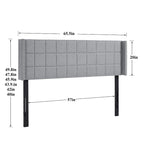 Javlergo Queen/King Size Adjustable Upholstered Headboard, Modern Wingback Headboard with Double Nailhead Trimming