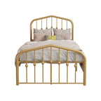 Alazyhome Platform Metal Bed Frame with Headboard, Iron Slat Support