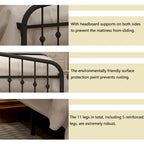 Alazyhome Platform Metal Bed Frame with Headboard, Iron Slat Support