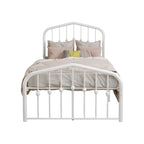 Alazyhome Platform Metal Bed Frame with Headboard, Iron Slat Support