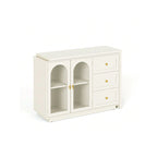 Sunvivi Extendable Corner Vanity 2 Door Makeup Table Without Mirror