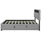 Upholstered Platform Bed with Storage Headboard
