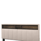 Upholstered Platform Bed with Storage Headboard
