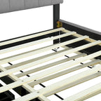 Upholstered Platform Bed with Storage Headboard