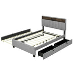 Upholstered Platform Bed with Storage Headboard