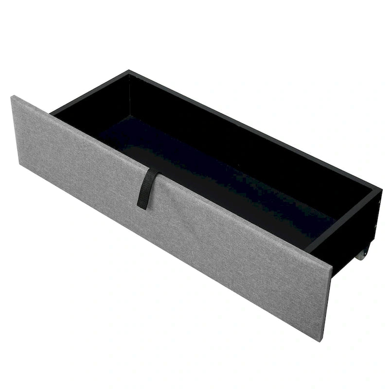 Upholstered Platform Bed with Storage Headboard