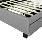 Upholstered Platform Bed with Storage Headboard