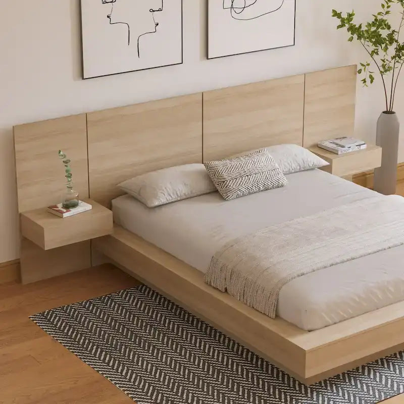 Napa 4-Piece Platform Bedroom Set With Floating Nightstand