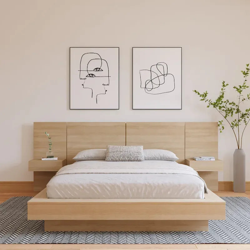 Napa 4-Piece Platform Bedroom Set With Floating Nightstand