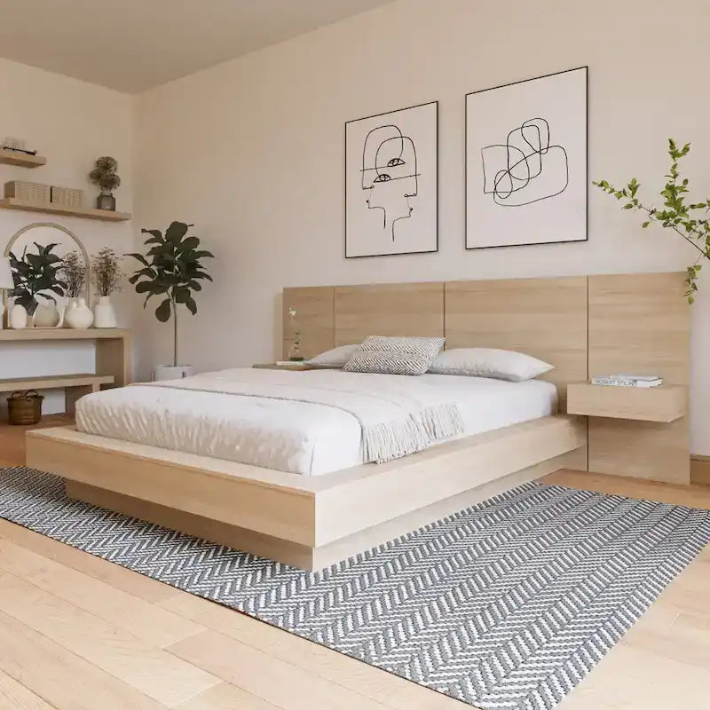 Napa 4-Piece Platform Bedroom Set With Floating Nightstand