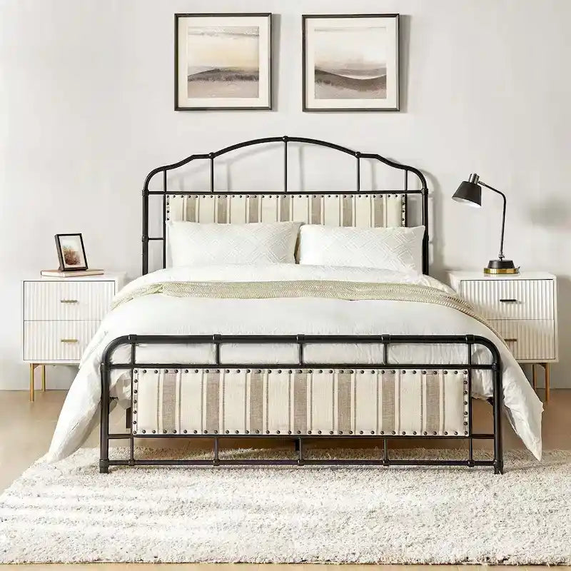 Eufemia Industrial 62  High Headboard Platform Metal Bed Frame by HULALA HOME
