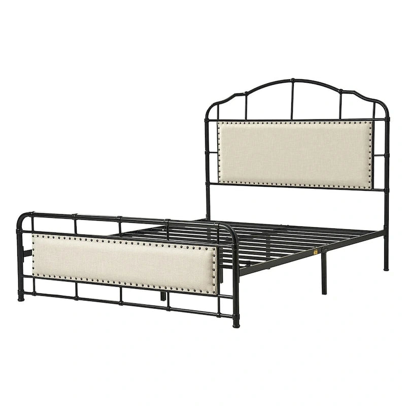 Eufemia Industrial 62  High Headboard Platform Metal Bed Frame by HULALA HOME
