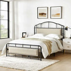 Eufemia Industrial 62  High Headboard Platform Metal Bed Frame by HULALA HOME