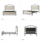 Eufemia Industrial 62  High Headboard Platform Metal Bed Frame by HULALA HOME